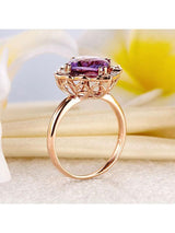 2.65ct Rose Gold, Cushion Cut Amethyst Engagement Ring, Available in 14kt or 18kt Rose, Yellow or White Gold