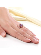 2.65ct Rose Gold, Cushion Cut Amethyst Engagement Ring, Available in 14kt or 18kt Rose, Yellow or White Gold