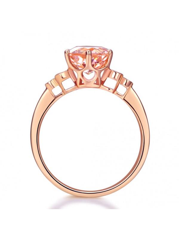 1.20ct Rose Gold, Round Cut Morganite Engagement Ring, Available in 14kt or 18kt Rose, Yellow or White Gold