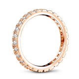 0.75ct Diamond Set Full Eternity Ring, 925 Sterling Silver, 18ct Rose Gold Vermeil