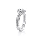 1.00ct Round Cut Moissanite Engagement Ring & Wedding Band Set, 14Kt 585 White Gold