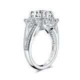 2.65ct Round Cut Diamond Halo Vintage Engagement Ring, 925 Silver