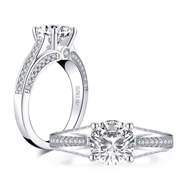 1.50ct Classic Brilliant Cut Diamond Engagement Ring, Vintage Design, 925 Silver