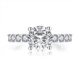 2.65ct Classic Brilliant Cut Diamond Engagement Ring, 925 Silver