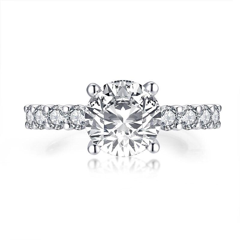 2.65ct Classic Brilliant Cut Diamond Engagement Ring, 925 Silver
