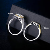 3.00ct Cushion Cut Halo Diamond Ring, Bridal Ring Set, 925 Sterling Silver