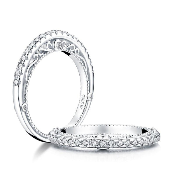 0.40ct Daimond Eternity Ring, Vintage Design, 925 Sterling Silver