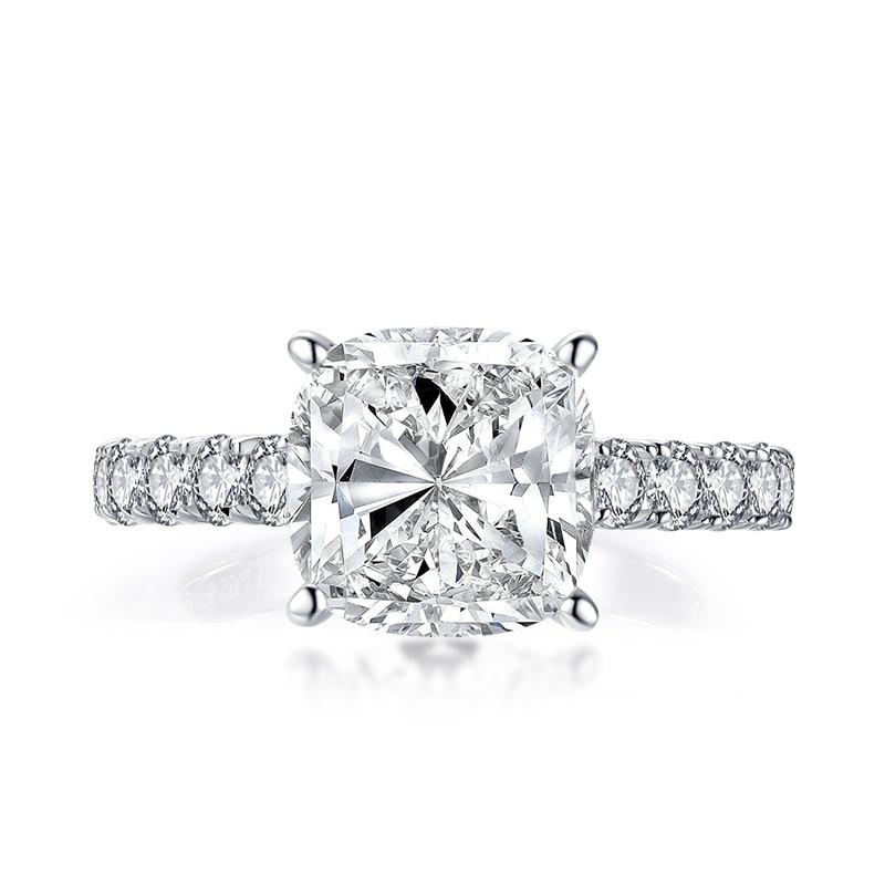 5.00ct Round Brilliant Cut Diamond Engagement Ring, 925 Silver