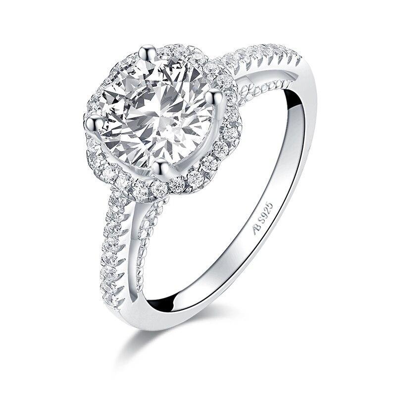 2.00ct Vintage Brilliant Cut, Diamond Halo Engagement Ring, 925 Silver