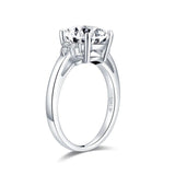 2.65ct Vintage Round Cut Diamond Engagement Ring, 925 Silver