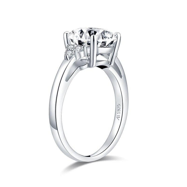 2.65ct Vintage Round Cut Diamond Engagement Ring, 925 Silver