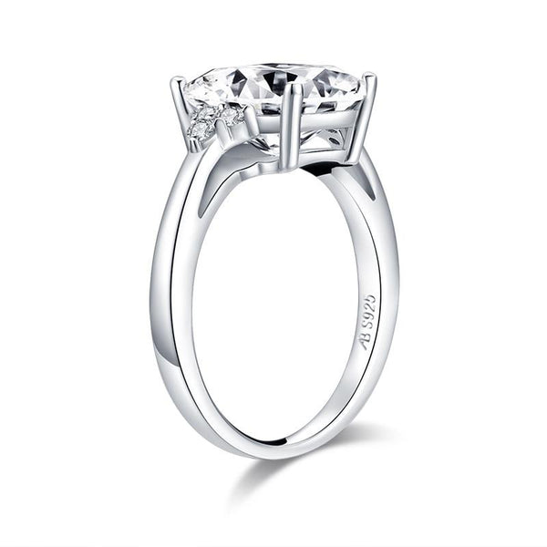 4.00ct Vintage Cushion Cut Diamond Engagement Ring, 925 Silver