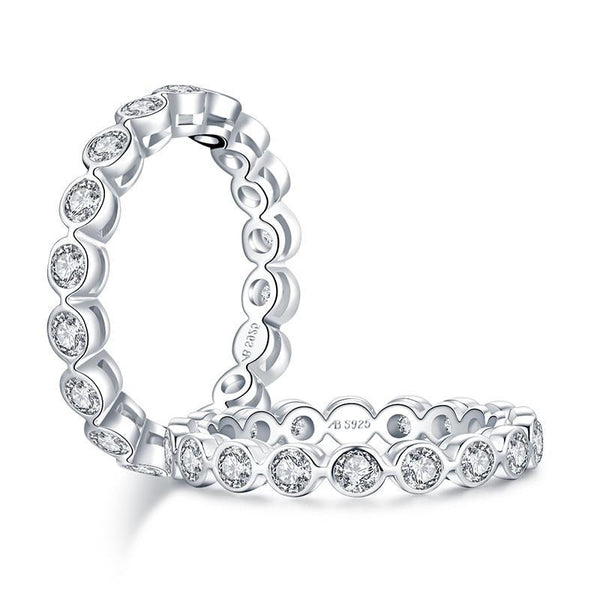 1.25ct Round Cut Diamond Wedding Band, Full Eternity Ring, 925 Sterling Silver