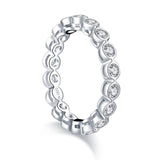 1.25ct Round Cut Diamond Wedding Band, Full Eternity Ring, 925 Sterling Silver
