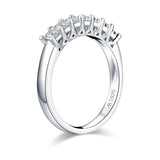 0.70ct Prinncess Cut Diamond Wedding Band, Half Eternity Ring, 925 Sterling Silver