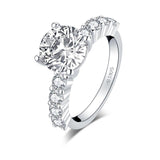 2.65ct Classic Brilliant Cut Diamond Engagement Ring, 925 Silver