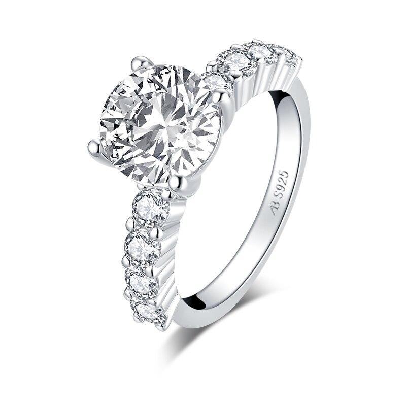 2.65ct Classic Brilliant Cut Diamond Engagement Ring, 925 Silver