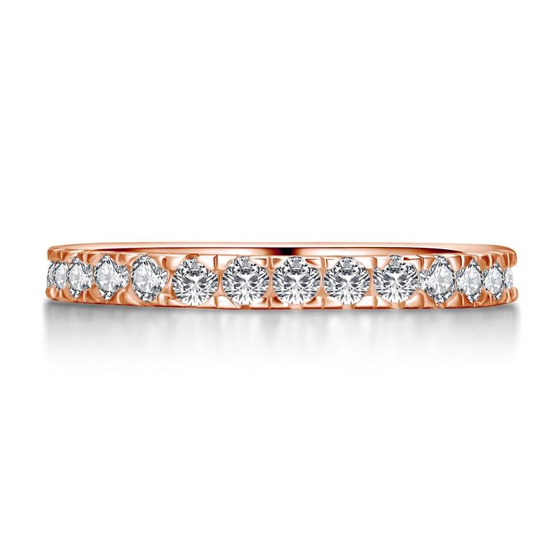 0.75ct Diamond Set Full Eternity Ring, 925 Sterling Silver, 18ct Rose Gold Vermeil