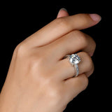 2.65ct Classic Brilliant Cut Diamond Engagement Ring, 925 Silver