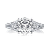 2.65ct Vintage Round Cut Diamond Engagement Ring, 925 Silver