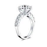 2.65ct Classic Brilliant Cut Diamond Engagement Ring, 925 Silver