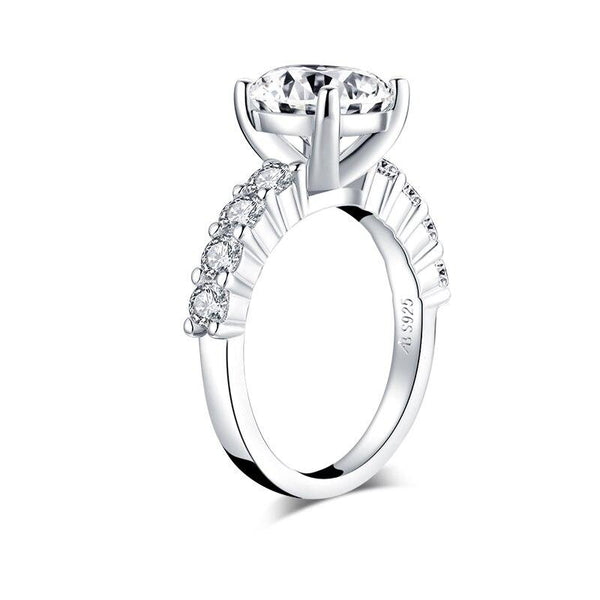 2.65ct Classic Brilliant Cut Diamond Engagement Ring, 925 Silver