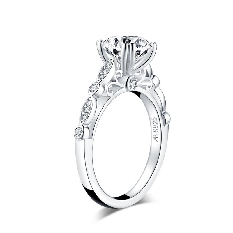 2.00ct Round Cut, Vintage Diamond Engagement Ring, 925 Silver