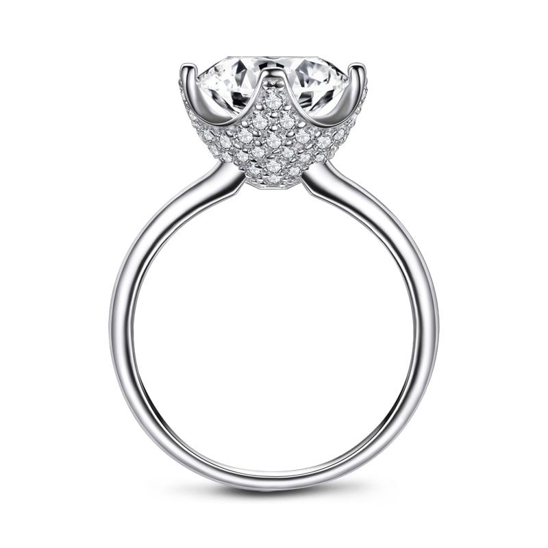 3.50ct Round Cut Diamond Engagement Ring, 925 Silver