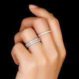 2.25ct Diamond Wedding Bands x 3, Full Eternity Rings, 925 Sterling Silver, x3 Ring Set