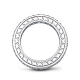 1.25ct Vintage Diamond Wedding Band, Full Eternity Ring, 925 Sterling Silver