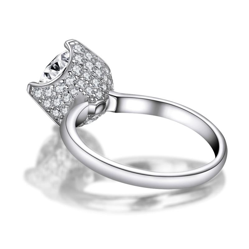 3.50ct Round Cut Diamond Engagement Ring, 925 Silver