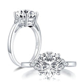 2.65ct Vintage Round Cut Diamond Engagement Ring, 925 Silver