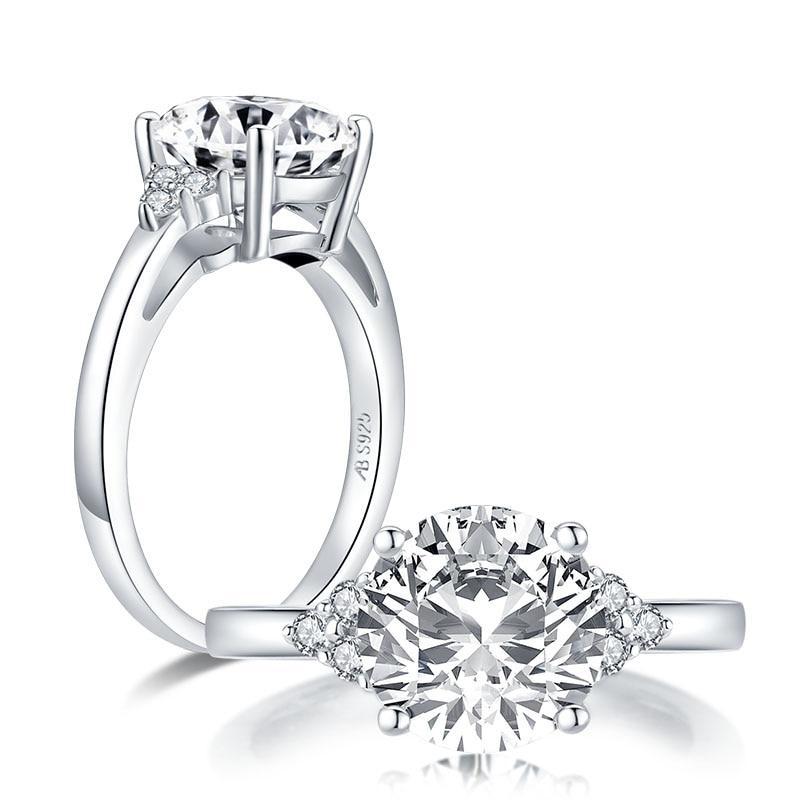 2.65ct Vintage Round Cut Diamond Engagement Ring, 925 Silver