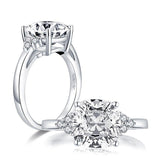 4.00ct Vintage Cushion Cut Diamond Engagement Ring, 925 Silver