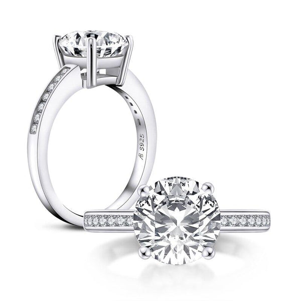 2.65ct Classic Brilliant Cut Diamond Engagement Ring, 925 Silver