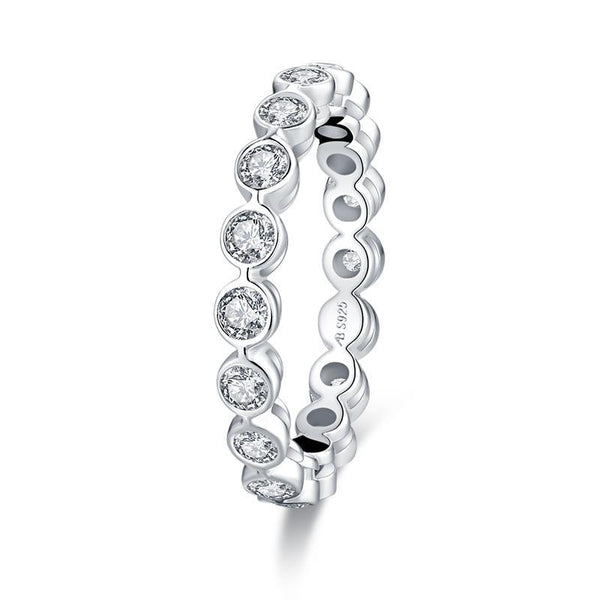 1.25ct Round Cut Diamond Wedding Band, Full Eternity Ring, 925 Sterling Silver