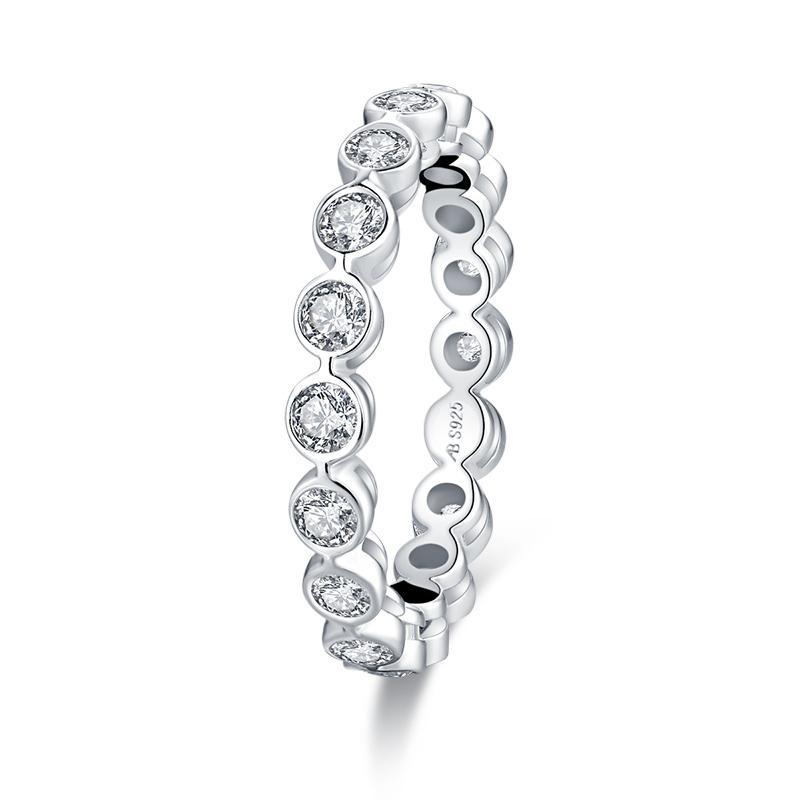1.25ct Round Cut Diamond Wedding Band, Full Eternity Ring, 925 Sterling Silver
