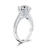2.65ct Round Brilliant Cut, Vintage Design, Diamond Engagement Ring, 925 Silver