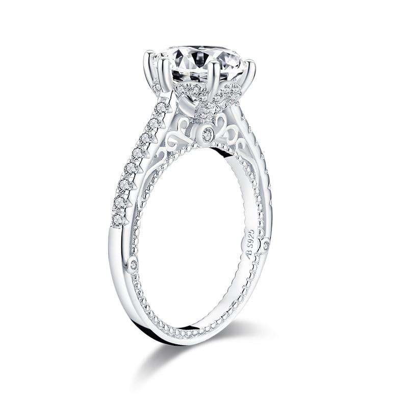 2.65ct Round Brilliant Cut, Vintage Design, Diamond Engagement Ring, 925 Silver