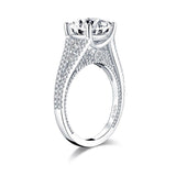 3.00ct Vintage Cushion Cut Diamond Engagement Ring, 925 Silver