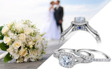 1.20ct Vintage Round Cut Diamond Ring Set, 925 Sterling Silver