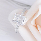 1.80ct Radiant Cut Moissanite Engagement Ring, 14Kt 585 White Gold
