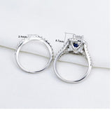 1.80ct Round Cut Halo Diamond Ring, Bridal Ring Set, 925 Sterling Silver