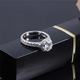 1.00ct Round Cut Moissanite, Classic Halo Engagement Ring, 14Kt 585 White Gold