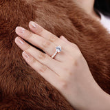 3.00ct Round Cut Rose Gold Classic Engagement Ring, 925 Silver