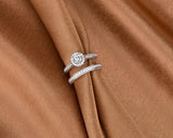 1.75ct Vintage Round Cut Halo Diamond Ring, Bridal Ring Set, 925 Sterling Silver