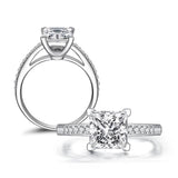 1.60ct Princess Cut, Classic Diamond Engagement Ring, 925 Silver