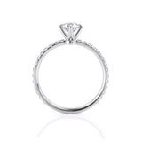 0.80ct Round Cut Moissanite Engagement Ring, 14Kt 585 White Gold