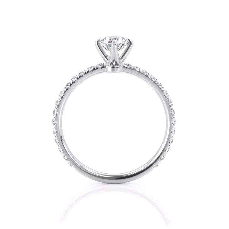 0.80ct Round Cut Moissanite Engagement Ring, 14Kt 585 White Gold