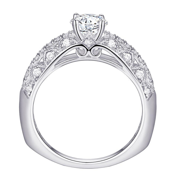 1.65ct Round Cut Diamond Ring, Bridal Ring Set, 925 Sterling Silver